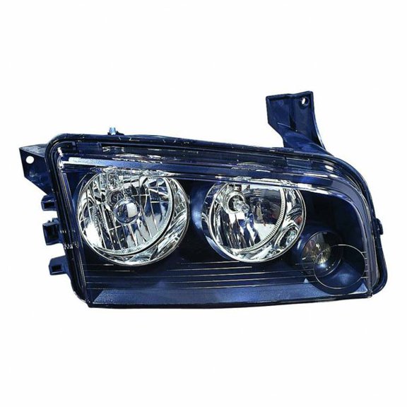 for 2006 to 2007 Dodge Challenger Right Passenger RH Headlamp Assembly, Black, Halogen, (From1/1/06 TO 11/07/06)