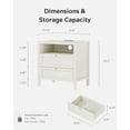 thumbnail image 2 of EYYTHUNG Modern Nightstand with Drawers Wooden End Table with Charging Station Farmhouse Night Stand Bedside Side Table with Storage, Antique White, 2 of 9