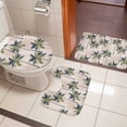 thumbnail image 5 of Summer Tropical Bathroom Rugs Set Plant Coconut Palm Tree Vintage Abstract Non Slip Absorbent Soft Bath Mats 3 Piece Set with Bathroom Rug, U-Shaped Floor Mat, Toilet Seat Cover Small Size, 5 of 9