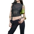 thumbnail image 3 of Coduop Women's Sleeveless Blouse See Through Sheer Mesh 3D Rosette Tank Tops, 3 of 7