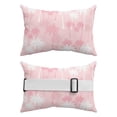 thumbnail image 2 of Pack of 4 Outdoor Lumbar Pillow Covers 11x16 Inch, Tropical Palm Tree Waterproof Throw Pillow Covers Set, Pink White Plants Coastal Leaf Beach Decorative Cushion Cases for Patio Porch Car, 2 of 7