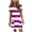 Pink, variant on Toonshare Plus Size Women's Fashion Solid Color Short Sleeve V-Neck Mid-Calf Dress