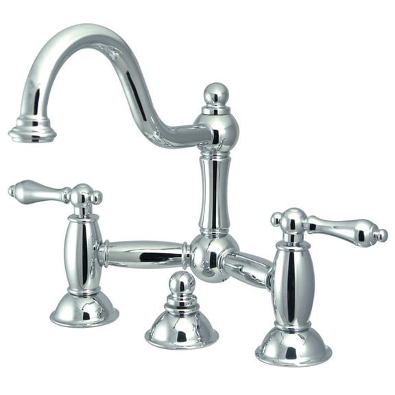 Kingston Brass KS3911AL Standard Mount Restoration Bathroom Bridge Faucet