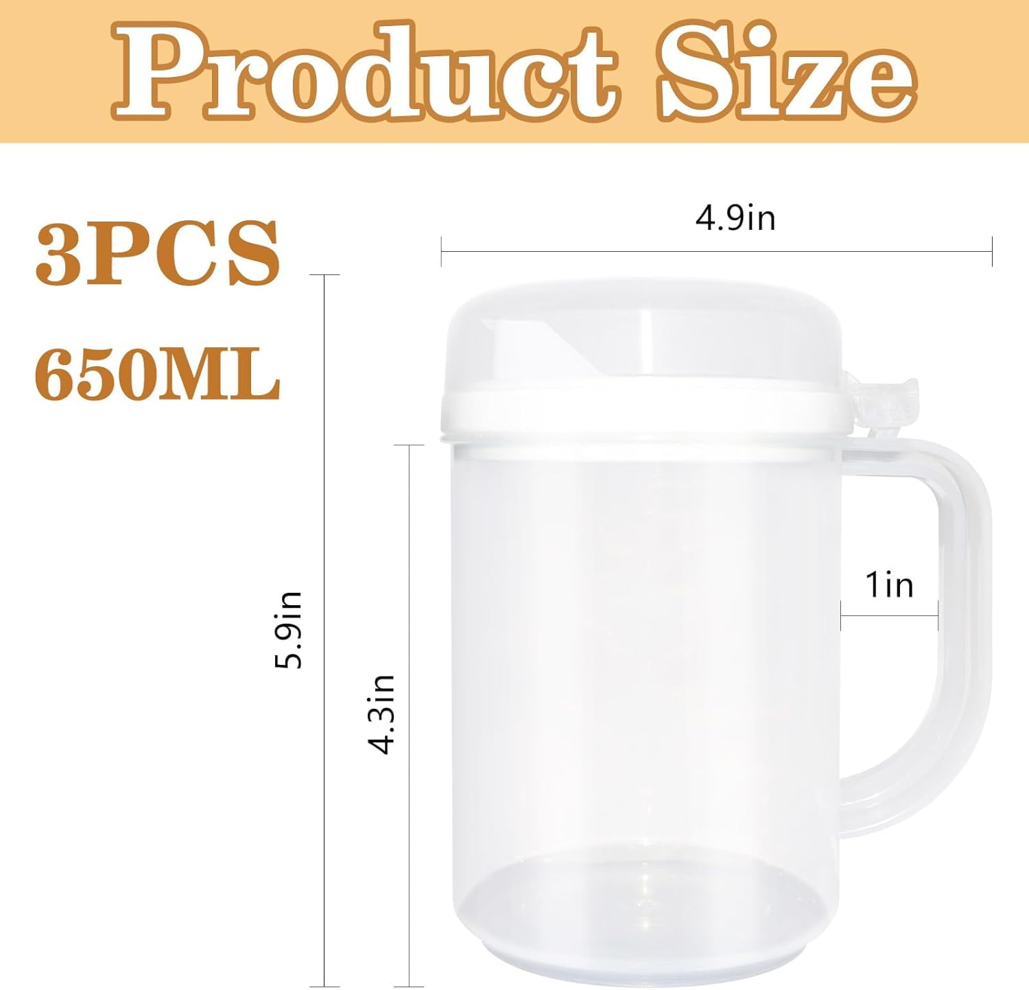 3Pcs Child-Safe Easy Pour Mini Pitchers - 22 Oz Clear Plastic with Lid & Handle for Early Learning, Water, Milk, Juice - Classroom, Nursery, Home