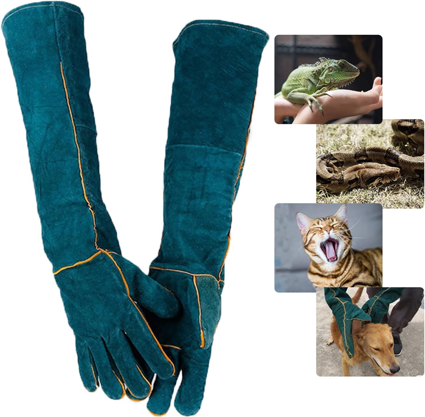 Veterinary Grade Animal Handling Gloves, Puncture Resistant Bite Proof, with Heat Protection, for Safe Work with Aggressive Pets & Wildlife, 23.6 Inch Extended Sleeve
