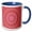Blue/White, variant on 3drose, Colorful Geometrical Circular Floral Mosaic Pattern Background Design, 11oz Two-tone Yellow Mug