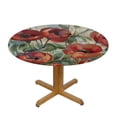 thumbnail image 3 of WYYP Red Flowers Round Tablecloth - Full Width Single-Sided Printing - 100% Polyester Fiber - Table Decoration for Home White, 3 of 8