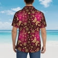 thumbnail image 4 of Fuzoiu Golden Snowflakes And And Butterflies Print Hawaiian Shirt for Men, Summer Beach Casual Short Sleeve Button Down Shirts, Men’s Beach Summer Shirts with Pocket,X-Large, 4 of 7