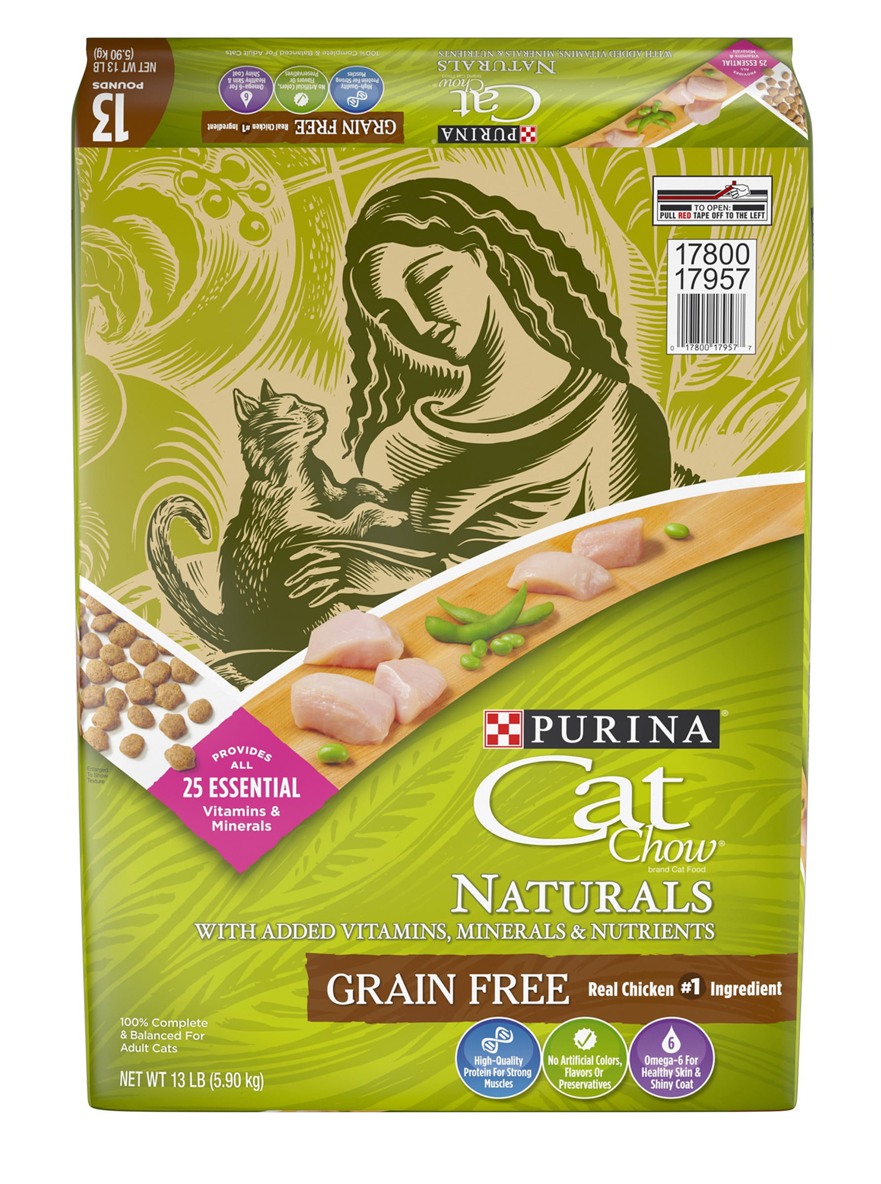 13lb Purina Cat Chow Grain Free Natural Dry Cat Food Naturals With