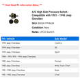 thumbnail image 2 of A/C High Side Pressure Switch - Compatible with 1981 - 1996 Jeep Cherokee 1982 1983 1984 1985 1986 1987 1988 1989 1990 1991 1992 1993 1994 1995, 2 of 2
