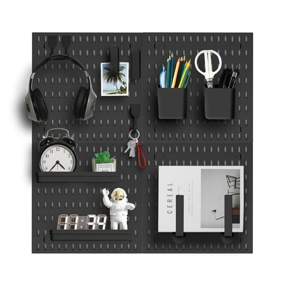 Organizador de pared con tablero perforado Zestify Revamp Your Space, color negro