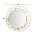 thumbnail image 4 of DecMode 40" x 38" Gold Wall Mirror with Overlapping Ring Frame, 4 of 15