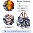 thumbnail image 3 of Insulated Lunch Bags for Women Reusable Cooler Bag Waterproof Large Lunch Box Portable Lunch Kit for Work Floral Tote Bag Boite a Lunch Femme - Blue, 3 of 6