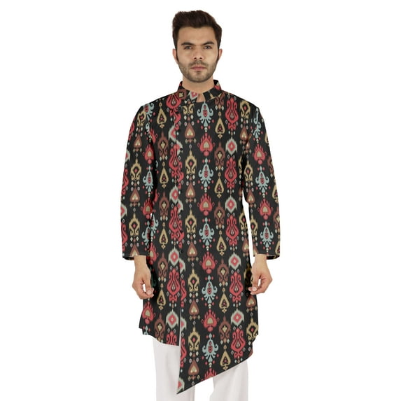 Atasi Indian Designer Kurta For Mens Casual Traditional Printed Ethnic Long Shirt Kurta