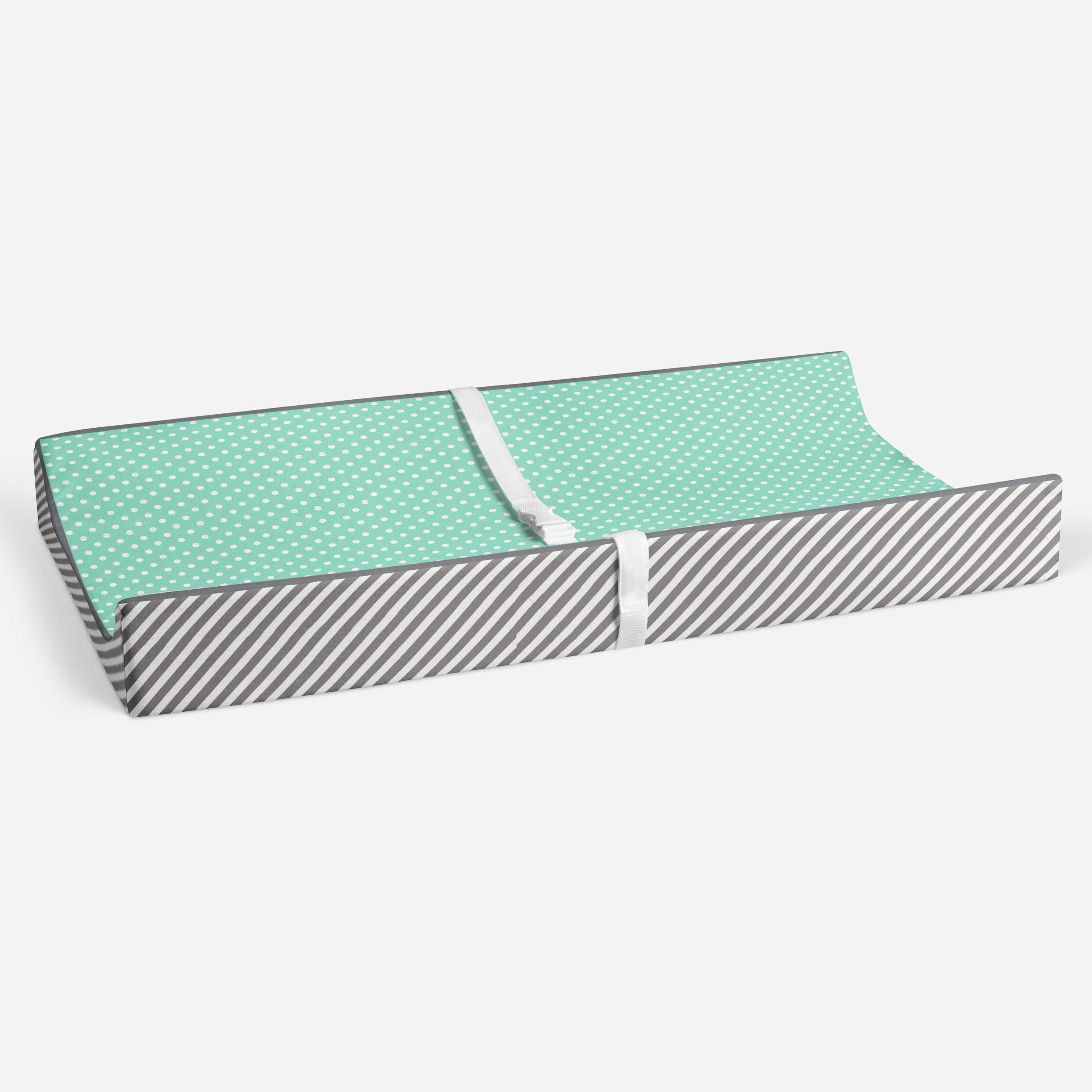 Bacati - Love Aztec Grey/Mint Neutral Quilted Changing Pad Cover