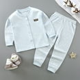 thumbnail image 2 of Favoffer Fall Baby's Cotton 2-Piece Set Cardigan Pants Thermal Base Layer Boy Girl Clothes Body suits Gentle for Travel Daily Outdoor Sleep Infant 0-3Y, 2 of 9
