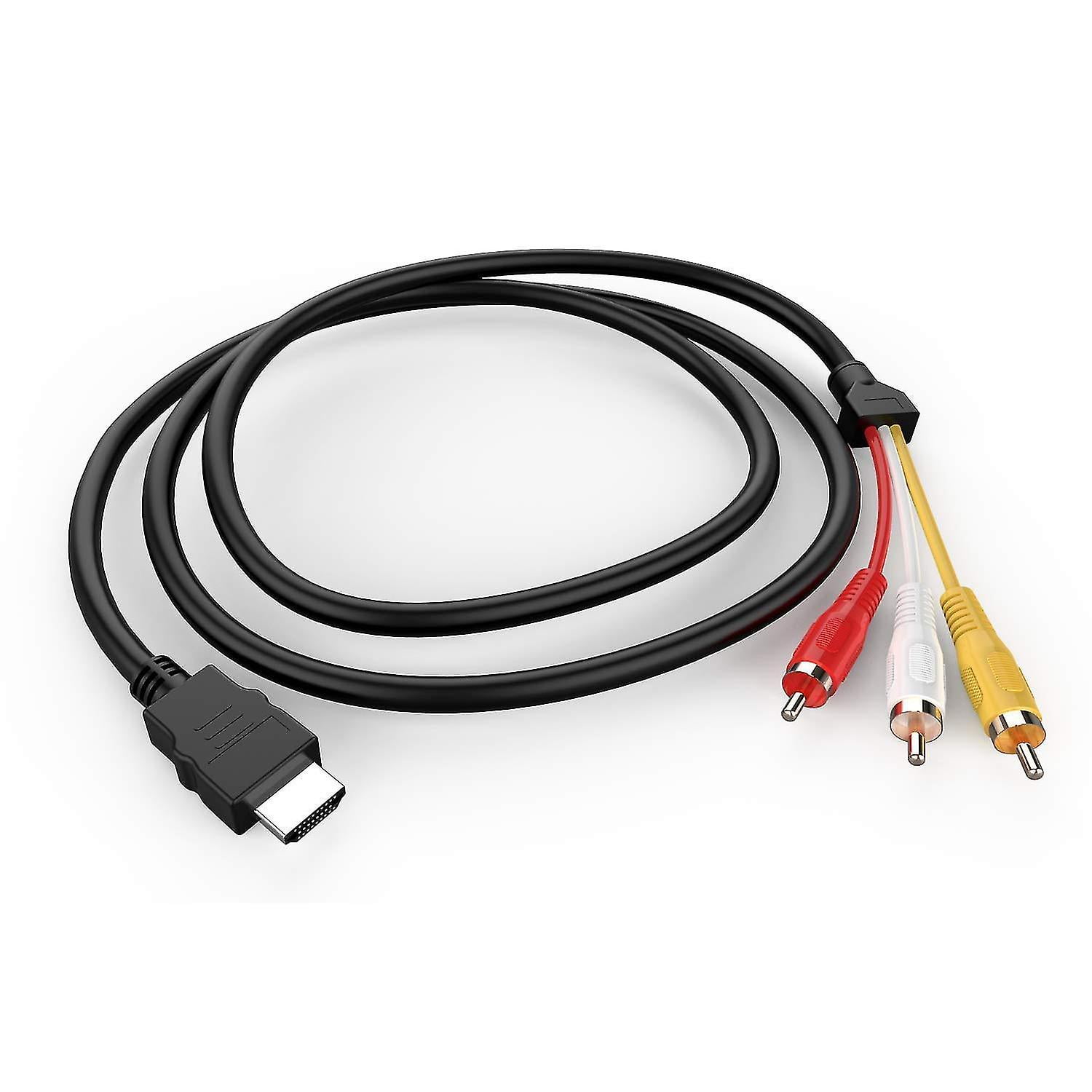 Cable Hdmi a Rca 1080p 5 pies 1 5 m Hdmi macho a 3 rca Video Audio Av Cable conector adaptador transmisor para TV HDTV DVD YONGSHENG 9024715402547 Walmart en linea