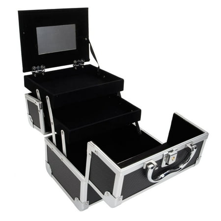 Ktaxon Portable Aluminum Makeup Storage Case Train Bag With Mirror Lock Black Jewelry Box Canada