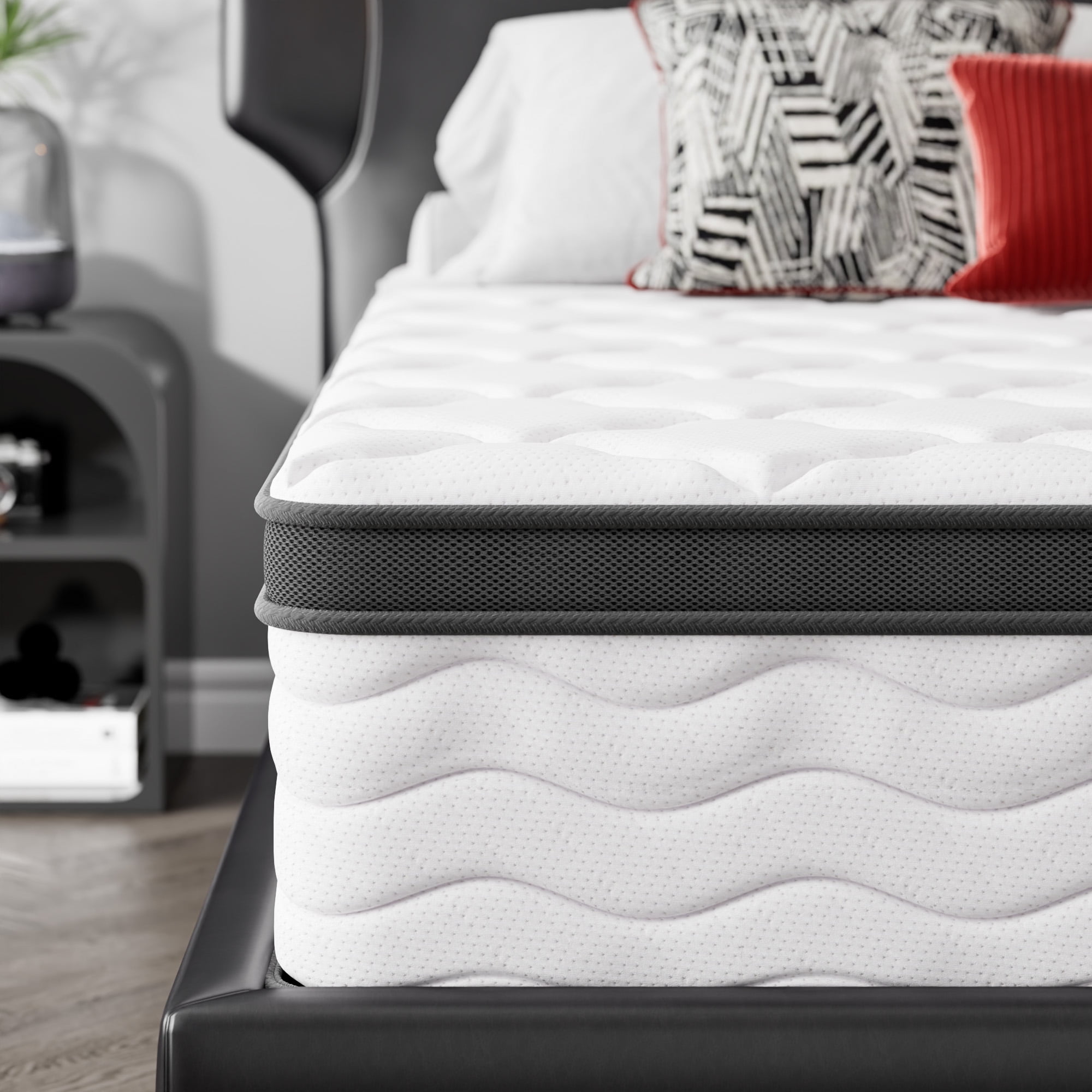 Full Mattress, Holaki 12" Full Bamboo Fiber Cover Memory Foam Mattress in a Box, Individual Pocket Spring Mattress with Pressure‑Relief Comfort for Bedroom, Medium Firm, CertiPUR-US