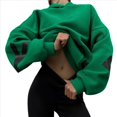 thumbnail image 1 of Sudaderas con Capucha de Moda para Mujer, Sudaderas Holgadas de Gran Tamaño, Camisetas de Larga, Corte Holgado. Verde M, 1 of 8