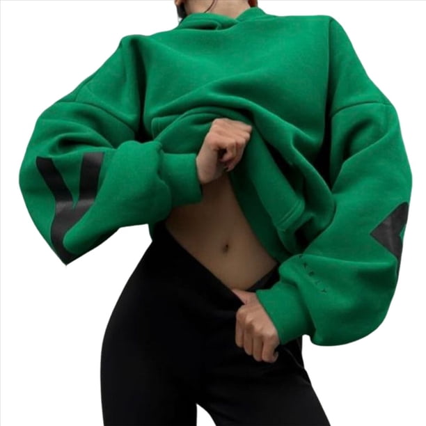 Sudaderas con Capucha de Moda para Mujer, Sudaderas Holgadas de Gran Tamaño, Camisetas de Larga, Corte Holgado. Verde M
