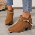 thumbnail image 2 of Taqqpue Women's Boots, Women's Fashionable And Casual Versatile Cool Solid Color Heel Rhinestone Eye-Catching Fall And Winter Style Comfortable Low Heel Thick Heel Short Boots for Women, 2 of 7