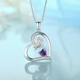 thumbnail image 3 of FJ Butterfly Necklace for Women 925 Sterling Silver Heart Amethyst Pendant February Birthstone Jewelry Gifts for Wife Girlfriend Mom Daughter, 3 of 8