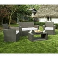 thumbnail image 2 of Westin Outdoor 4PC Rattan Wicker Sofa Coversation Set with Cushions UV Weather Resistant, Gray/White, 2 of 3