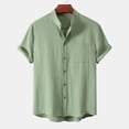 thumbnail image 2 of Hessimy Men’s Short Sleeve Work Shirt – Durable Twill Button Down Shirts for Men, Lightweight Uniform for Daily Wear,Twill(Light Green,XXL), 2 of 4