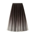 thumbnail image 2 of SWSMCLT Women's Tulle Skirt Pleated Skirt Tutu Chiffon Layered High Waisted Calf Length Casual Stretch Khaki Small-Large, 2 of 4