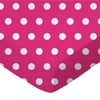 SheetWorld Fitted 100% Cotton Percale Play Yard Sheet Fits BabyBjorn Travel Crib Light 24 x 42, Polka Dots Hot Pink