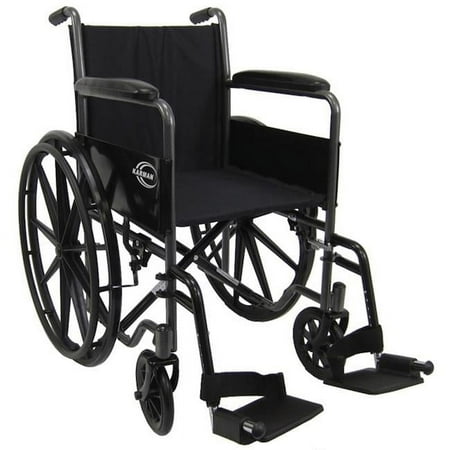 Karman Healthcare LT-800NT LT-800T 16 in. seat 34 lbs. Lightweight Steel Wheelchair with Fixed Armrest