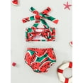 thumbnail image 2 of Arvbitana Baby Girls Bikini Sets Leaves/Watermelon Print Tie-up Halterneck Tops with Briefs 2Pcs Bathing Suit 3M 6M 9M 12M 18M Newborn Infant Casual Summer Swimsuit, 2 of 7