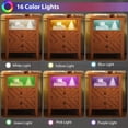 thumbnail image 4 of Led night stand - 2 almacenamiento cajones, stable madera legs, rural style v-shaped design y abiertos almacenamiento estante - rustic madera bedside mesa dormitorio y sala estar (1 piece, brown), 4 of 7