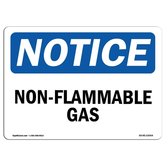 OSHA Notice Sign - Non-Flammable Gases | Decal | Protect Your Business, Construction Site, Warehouse & Shop Area |  Made in the USA
