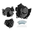 thumbnail image 2 of de cubierta del motor de motocicletas se la la adaptaciónción a 2015-2021 de repuesto, negro, premium, duradero Patrón de fibra de carbono, 2 of 7