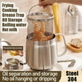 thumbnail image 3 of Stainless Steel Fryer, 53/70oz Large Capacity 2 in 1 Oil Strainer Pot, 304 Stainless Steel Fryer and Oil Filter with Strainer for Kitchen Storing Cooking, 3 of 8