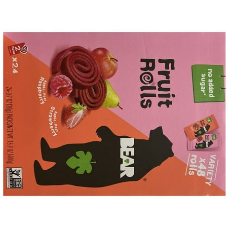 Bear Snacks No Sugar Added Fruit Rolls  Variety Pack (48 Count)