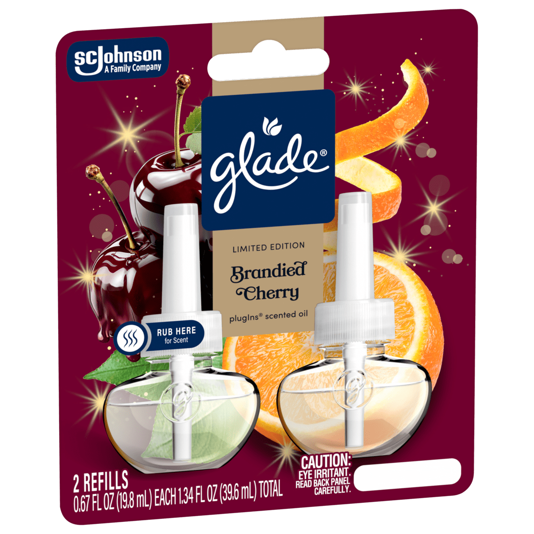 Glade PlugIns Scented Oil Refill 2 Count, Brandied Cherry