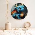 thumbnail image 5 of Picia Adorable Blue Baby Dragon Pattern Bone China Decorative Plate – Wall Decor with Stand and Adhesive, Elegant Ornament for Living Room, Office, or Entryway-6in, 5 of 6