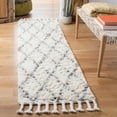 thumbnail image 2 of SAFAVIEH Casablanca Mackenzie Geometric Wool Shag Area Rug, Grey/Ivory, 8' x 10', 2 of 9