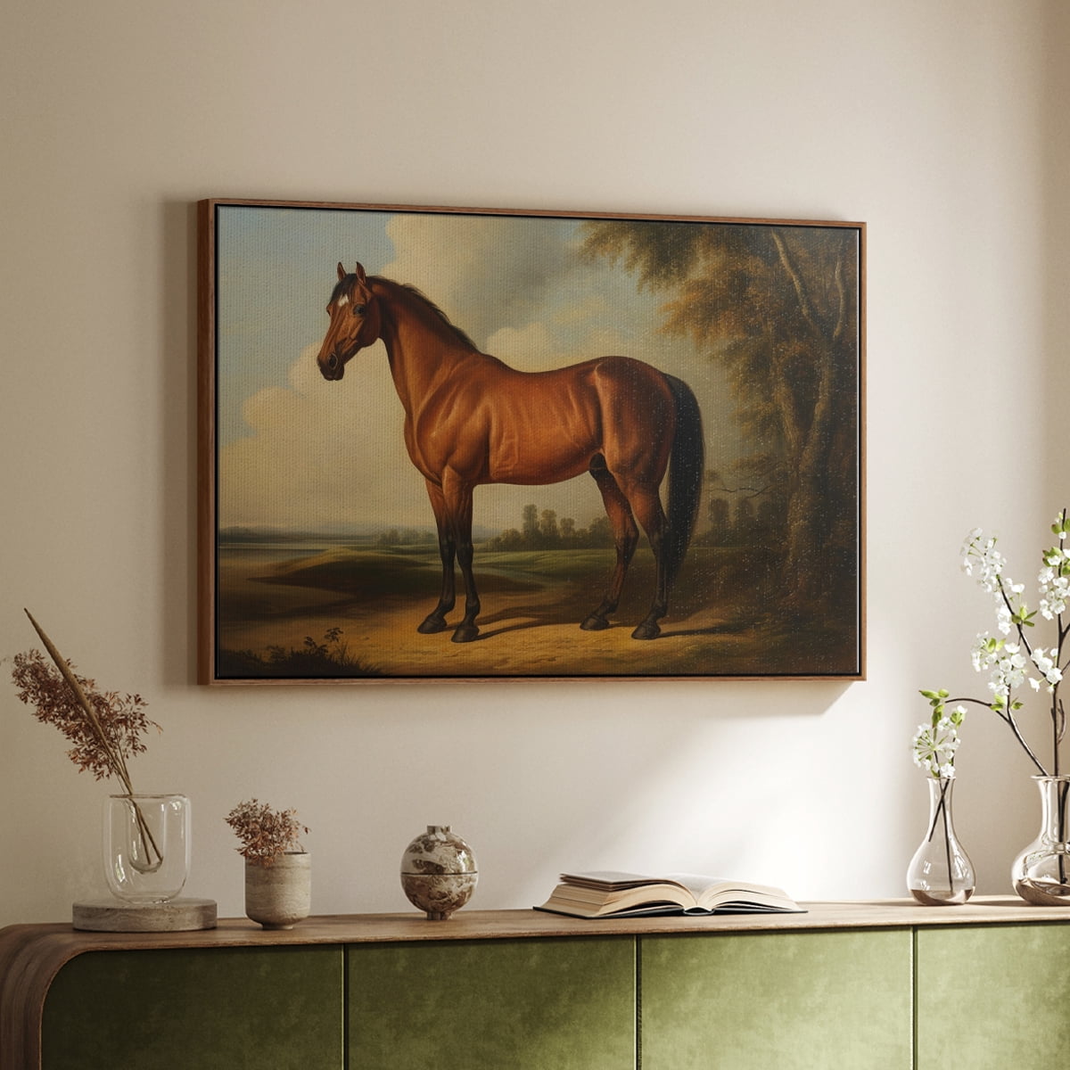 Vintage Animal Print-XI By Wexford Home Framed in Walnut Wood Gallery Wrapped Canvas 17 in. x 25 in.