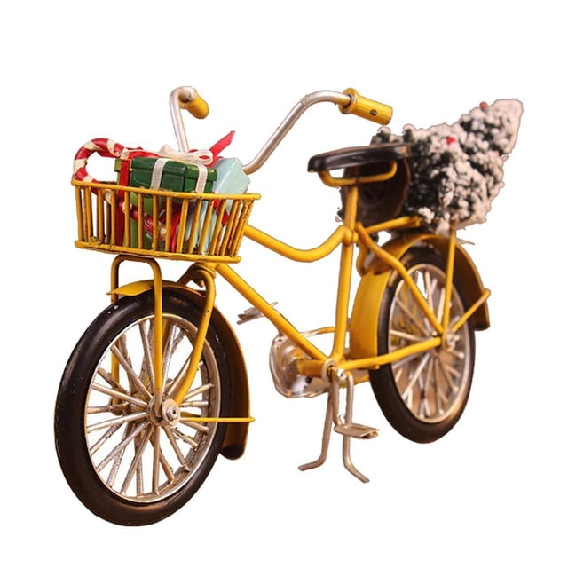 Casa de muñecas en miniatura con rickshaws de aleación a escala 1:10, decoración de jardín de hadas Amarillo