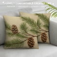 thumbnail image 3 of JRXY Throw Pillows Cover Macro Evergreen Branch Christmas Tree Pine Cones Holidays Nature Fir Winter Xmas Celebration December Cushion Case for Fall Home Decor 18x18in, 3 of 5