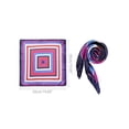 thumbnail image 3 of Unique Bargains 2 Pcs Foulards Carrés en Satin à Rayures 50cm pour Femmes Violet&Multicolore, 3 of 5