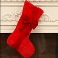 thumbnail image 6 of Konghyp Christmas Flocked Fabric Stocking Bow Gift Bag, Holiday Decorations, Flocking Cloth, Unique Velvet Bow, Festive Home Decor, Christmas Mantel Accessory, 6 of 6