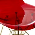 thumbnail image 5 of LeisureMod Dining Chair in Acrylic with Gold Chrome Eiffel Base and Curved Back Design Lightweight Easy Assembly for Modern Home, Kitchen, Cafes Cresco Collection in Transparent Red Set of 2, 5 of 9