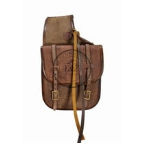 Leather Saddle Bag Brown Rough Out Saddle Bag