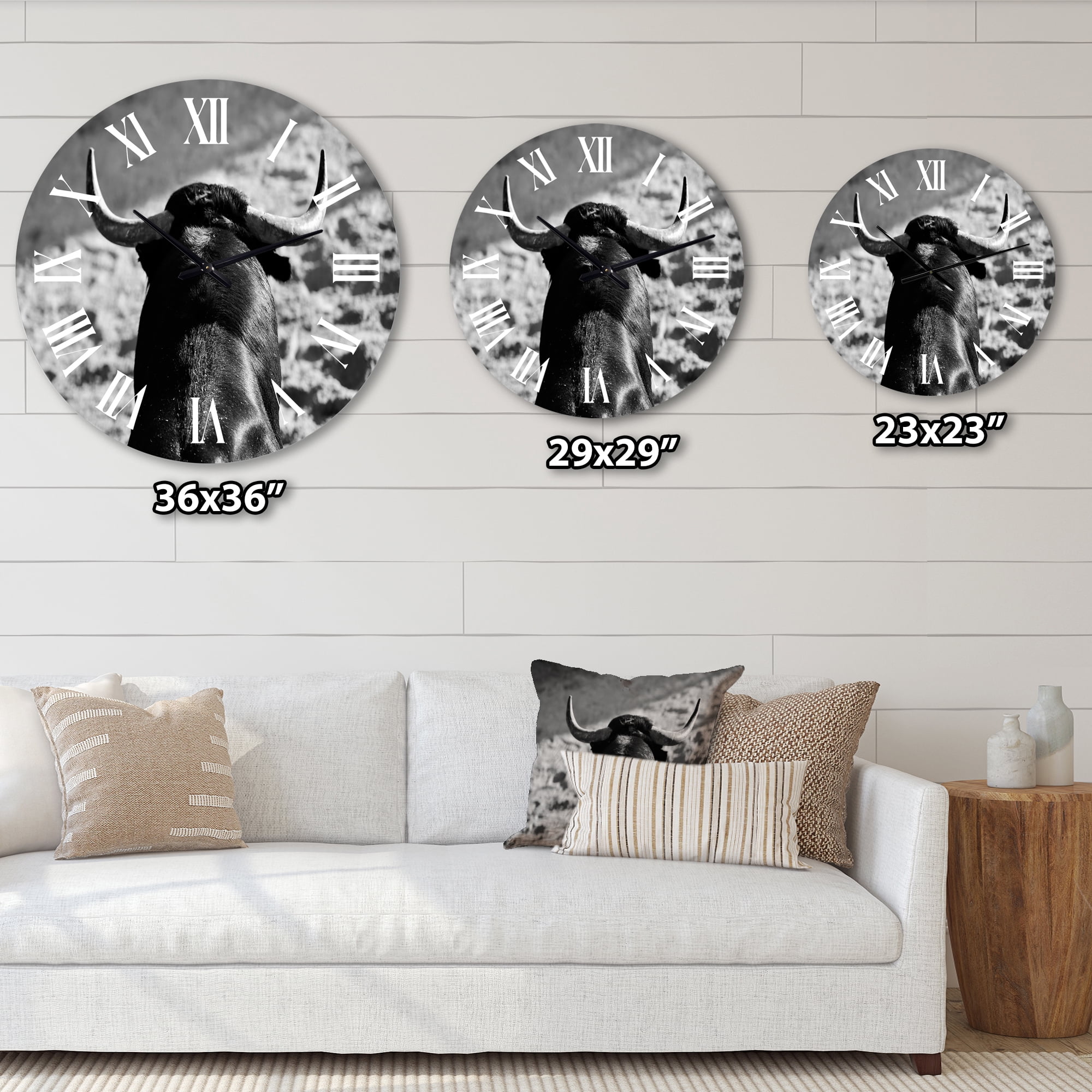 Designart 1 in Quartz Farmhouse Wall Clock
