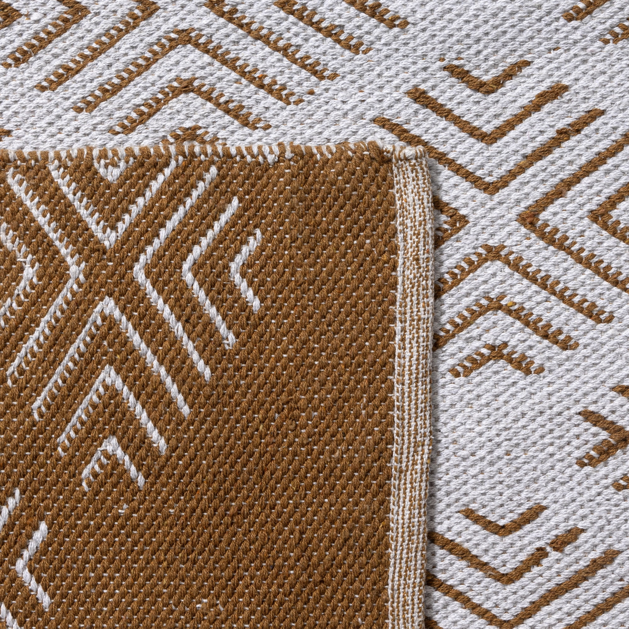 Ox Bay Qais 7'9" x 9'9" Brown/White Diamond Cotton Blend Indoor Area Rug